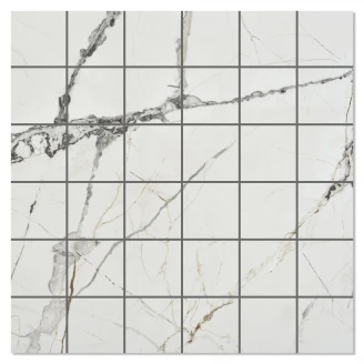 Marmor Mosaik Klinker <strong>Lagom</strong>  Vit Matt 30x30 (5x5) cm